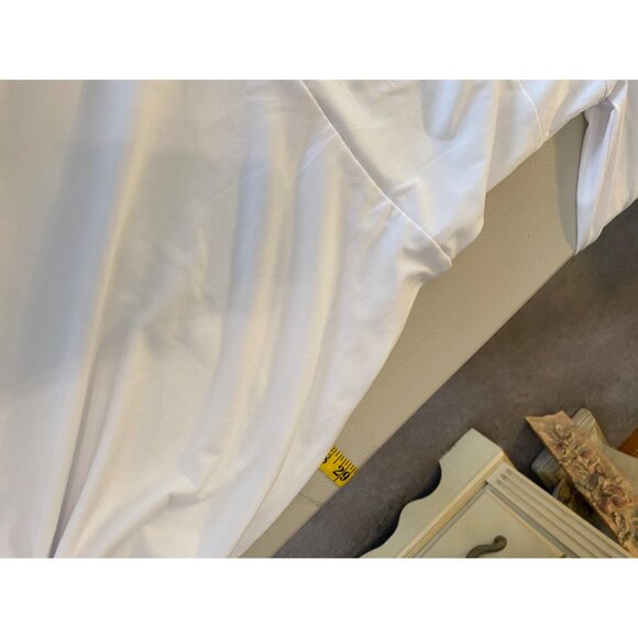 Eloquii Dress White Long Sleeve Keyhole Front Tie Back Neck Size 26 - Picture 11 of 14